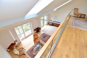 Mezzanine floor and open plan sitting/diningroom- click for photo gallery